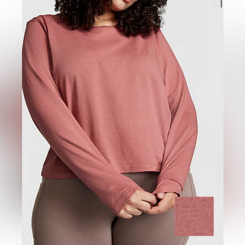 NWT PINK Victoria’s Secret 
Cotton Long-Sleeve T-Shirt